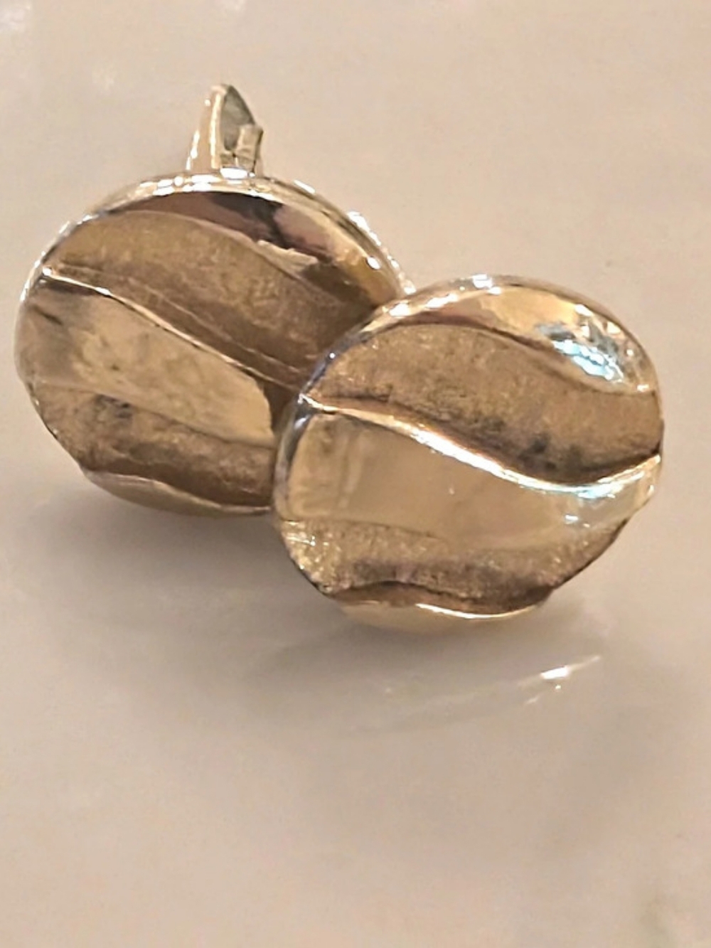 Textured Silver-Tone Cufflinks